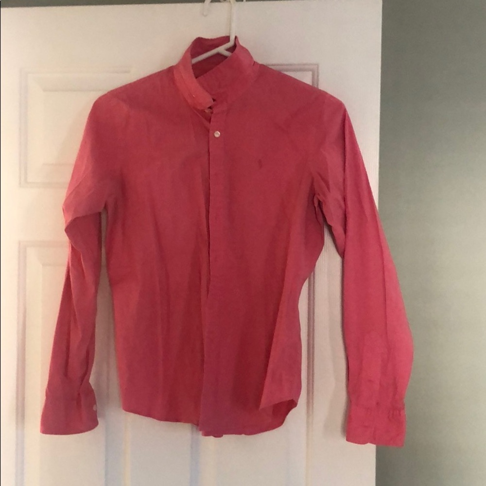 Pink Ralph Lauren button down size 12 slim fit